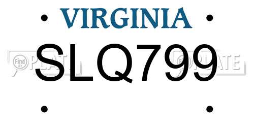 SLQ799 Virginia License Plate