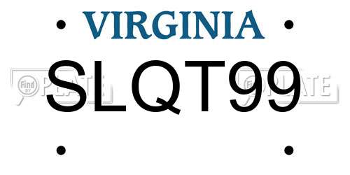 SLQT99 Virginia License Plate
