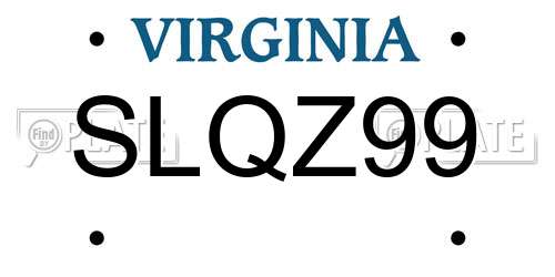 SLQZ99 Virginia License Plate