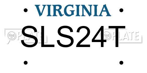 SLS24T Virginia License Plate