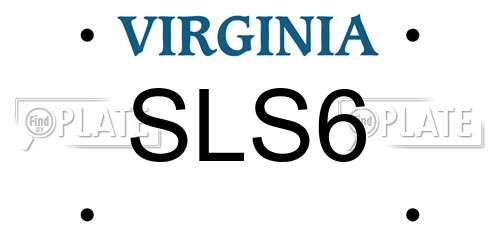 SLS6 Virginia License Plate