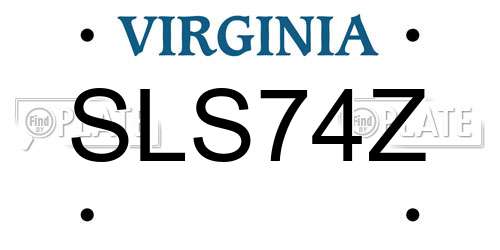 SLS74Z Virginia License Plate