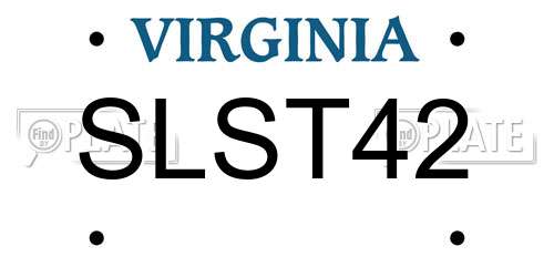SLST42 Virginia License Plate