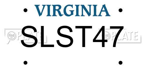 SLST47 Virginia License Plate