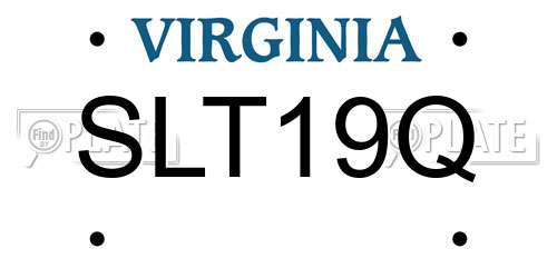 SLT19Q Virginia License Plate