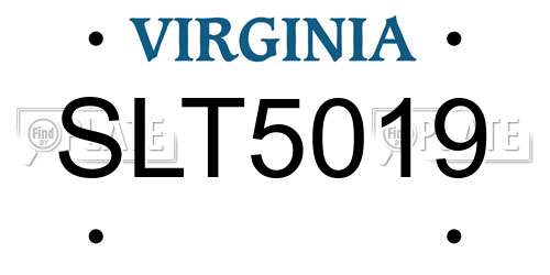 SLT5019 Virginia License Plate