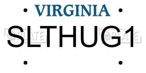 SLTHUG1 Virginia License Plate