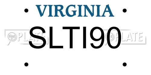 SLTI90 Virginia License Plate