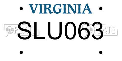 SLU063 Virginia License Plate