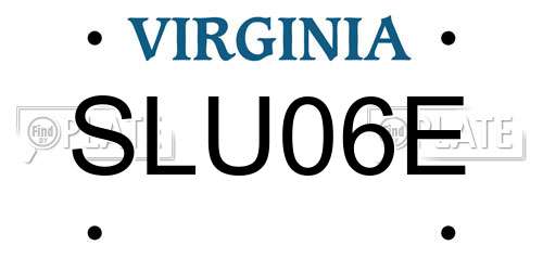 SLU06E Virginia License Plate