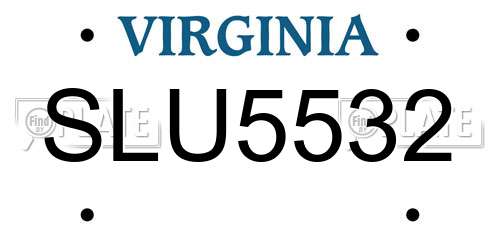 SLU5532 Virginia License Plate