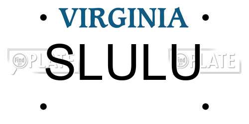 SLULU Virginia License Plate