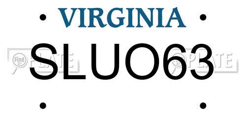 SLUO63 Virginia License Plate