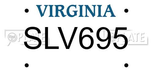SLV695 Virginia License Plate