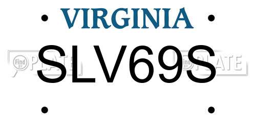 SLV69S Virginia License Plate