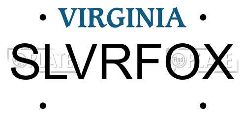 SLVRFOX Virginia License Plate