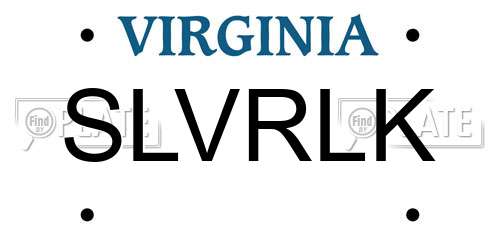SLVRLK Virginia License Plate