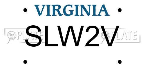 SLW2V Virginia License Plate