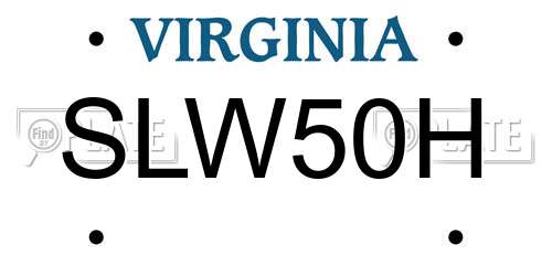 SLW50H Virginia License Plate