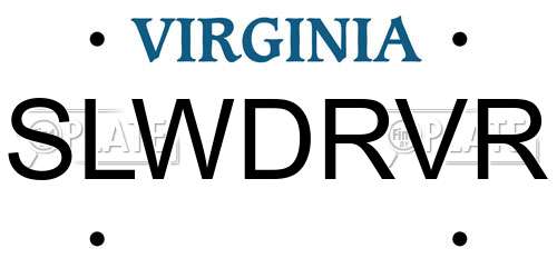 SLWDRVR Virginia License Plate