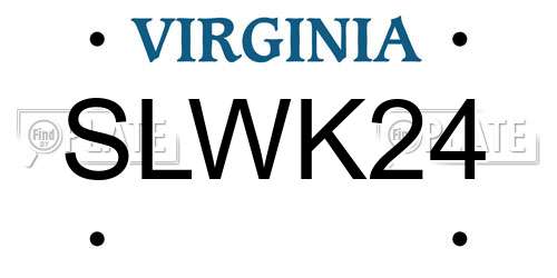 SLWK24 Virginia License Plate