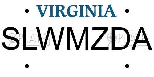 SLWMZDA Virginia License Plate