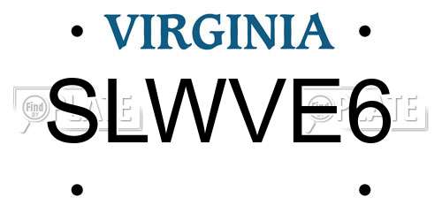 SLWVE6 Virginia License Plate