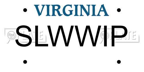 SLWWIP Virginia License Plate