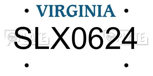 SLX0624 Virginia License Plate