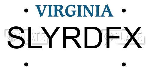 SLYRDFX Virginia License Plate