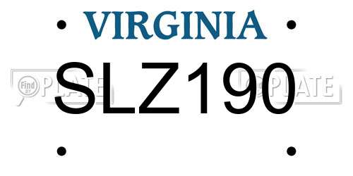 SLZ190 Virginia License Plate