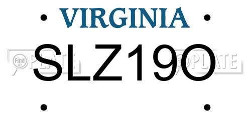 SLZ19O Virginia License Plate