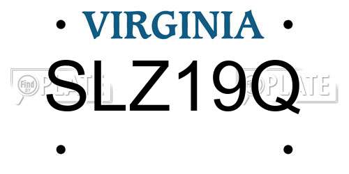 SLZ19Q Virginia License Plate