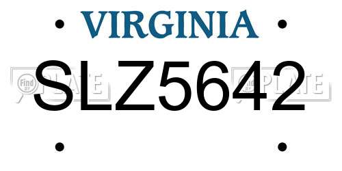 SLZ5642 Virginia License Plate