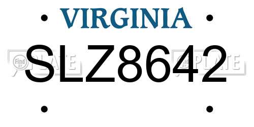SLZ8642 Virginia License Plate