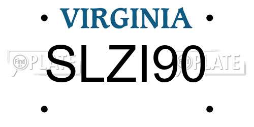 SLZI90 Virginia License Plate