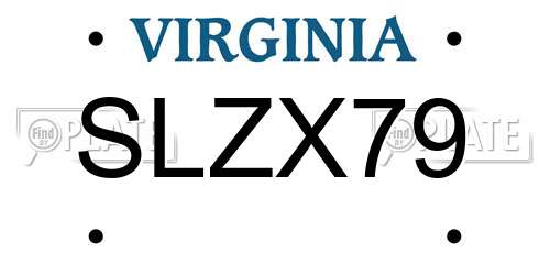 SLZX79 Virginia License Plate