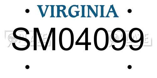 SM04099 Virginia License Plate