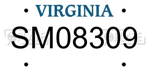 SM08309 Virginia License Plate