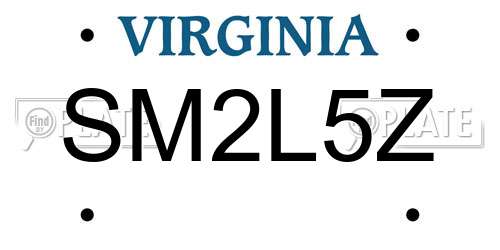 SM2L5Z Virginia License Plate