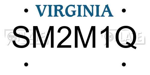 SM2M1Q Virginia License Plate