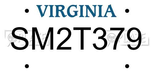 SM2T379 Virginia License Plate