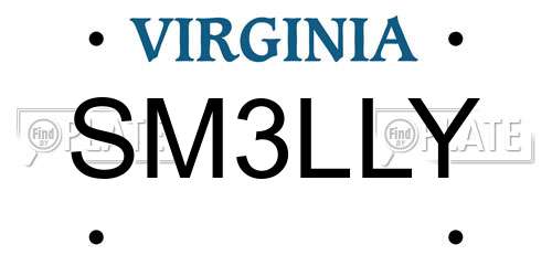 SM3LLY Virginia License Plate