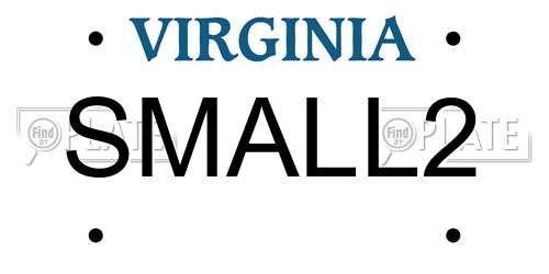 SMALL2 Virginia License Plate