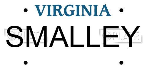 SMALLEY Virginia License Plate