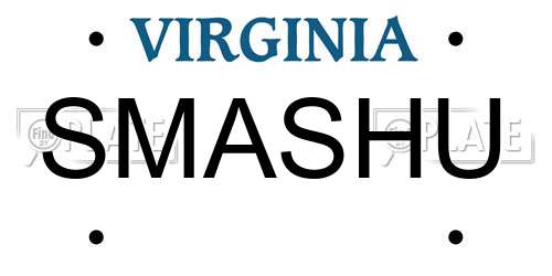 SMASHU Virginia License Plate