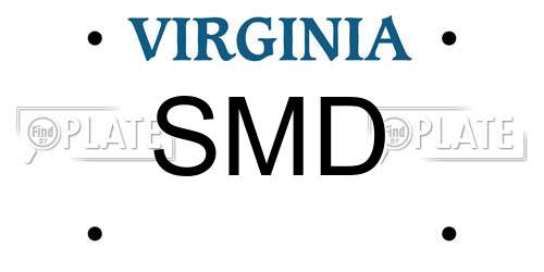SMD Virginia License Plate