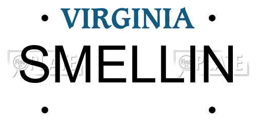 SMELLIN Virginia License Plate