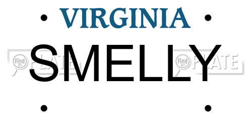 SMELLY Virginia License Plate