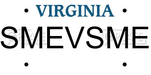 SMEVSME Virginia License Plate
